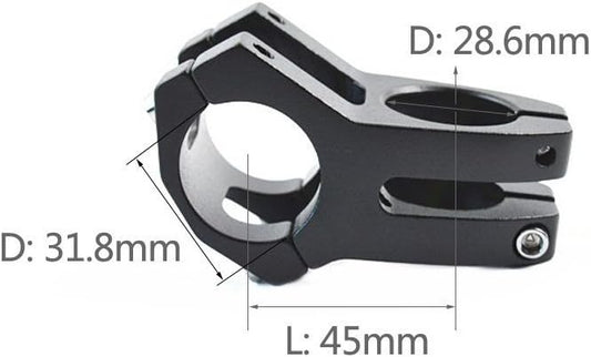 31.8 Stem 45mm Bike Stem Wake Mountain Bike Stem Short Handlebar Stem for Most Bicycle, Road Bike, MTB, BMX, Fixie Gear, Cycling (Aluminum Alloy, Black Blue Gold Red)