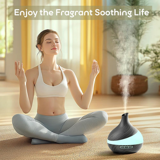 500ML Essential Oil Diffuser: Aroma Diffuser with Remote Control for Hotel Spa Yoga Room - Humidifiers for Bedroom with 14 Colors LED Night Light for Kids/Women Home Relaxation