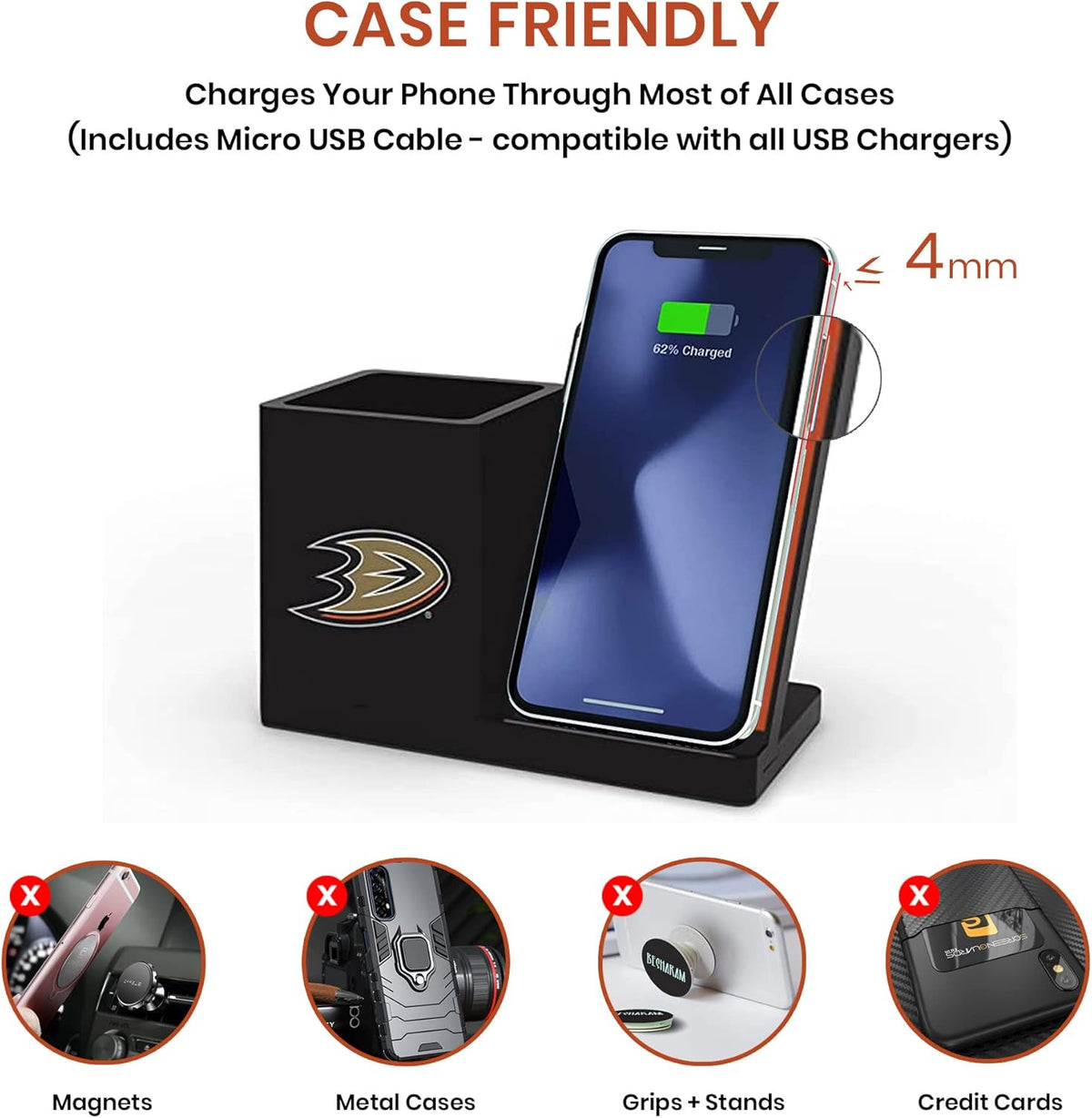 SOAR NHL Wireless Charger and Desktop Organizer