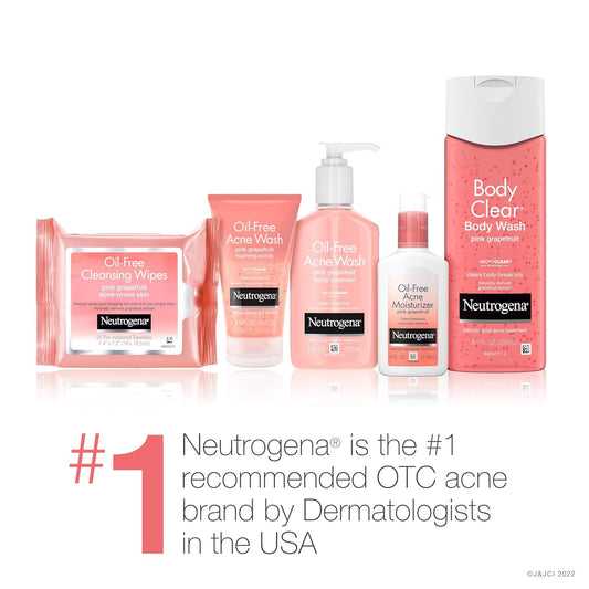 Neutrogena Oil-Free Acne Face Wash Pink Grapefruit Foaming Scrub - Facial Cleanser with Salicylic Acid for Clear Skin, Exfoliating Acne Treatment for Oily Face, 6.7 fl. oz., 3-Pack