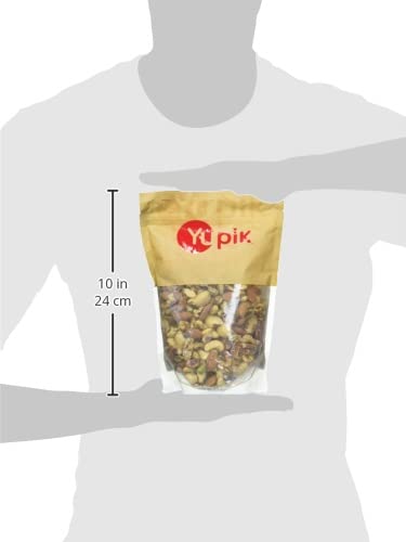 Yupik raw mix nuts, 1 lb, natural mixed nuts with almonds, walnuts, pistachios, cashews, and Brazil nuts, healthy snack, brown