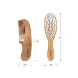 Dr. Brown's Soft and Safe Baby Brush + Comb for gentle hair care and cradle cap prevention, soft bristles, durable wood
