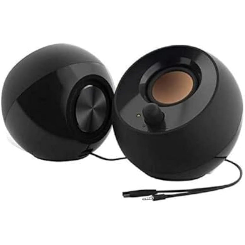 creative pebble 2.0 usb-powered desktop speakers with far-field drivers and passive radiators for pcs and laptops in black