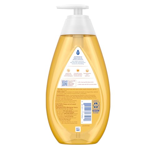 johnson's baby shampoo with aloe vera & vitamin b5, tear free, newborn essentials, 20.3 fl oz