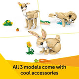 LEGO Creator 3 in 1 Cute Bunny Toy - Building Toy for Girls and Boys, Ages 8+ - Gift for Easter Basket - W/ 3 Build Options, Bunny, Seal, or Llama - 31162