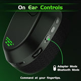 Black wireless gaming headset for Xbox Series X/S, Xbox One, PS5, PC, and Mac with Bluetooth 6.0 and flip-to-mute noise-canceling mic
