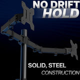 vivo dual monitor desk mount heavy duty fully adjustable steel stand black