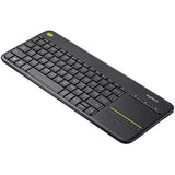 logitech k400 plus wireless touch tv keyboard with easy media control, htpc keyboard for pc-connected tv, android, windows