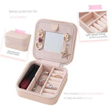 KElofoN Travel jewelry case Travel jewelry box Travel Jewelry Organizer Small box Gift for Girls Women with Mirror(Pink)