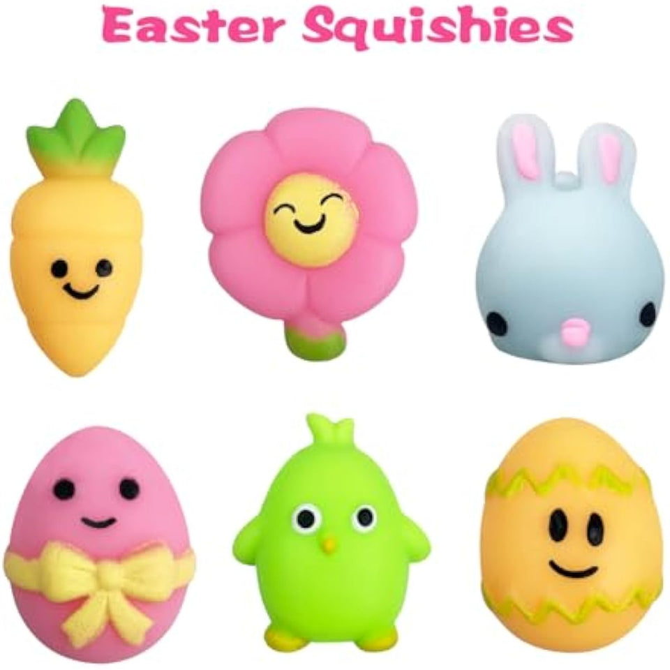Jofan 6 Pack Easter Bubble Bath Bombs with Easter Squishy Toys Inside for Kids Girls Boys Easter Basket Stuffers Gifts