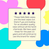 hello bello premium fragrance-free baby wipes with chamomile aloe extracts for sensitive skin, 12 resealable packs of 60ct each