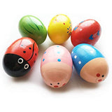 JoFAN 6 Pack Wooden Percussion Musical Shake Eggs Easter Egg Shakers for Kids Boys Girls Toddlers Easter Gifts Easter Basket Stuffers Fillers