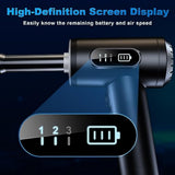 3-gear adjustable electric air duster with led light, rechargeable cordless air blower for keyboard cleaning (black)
