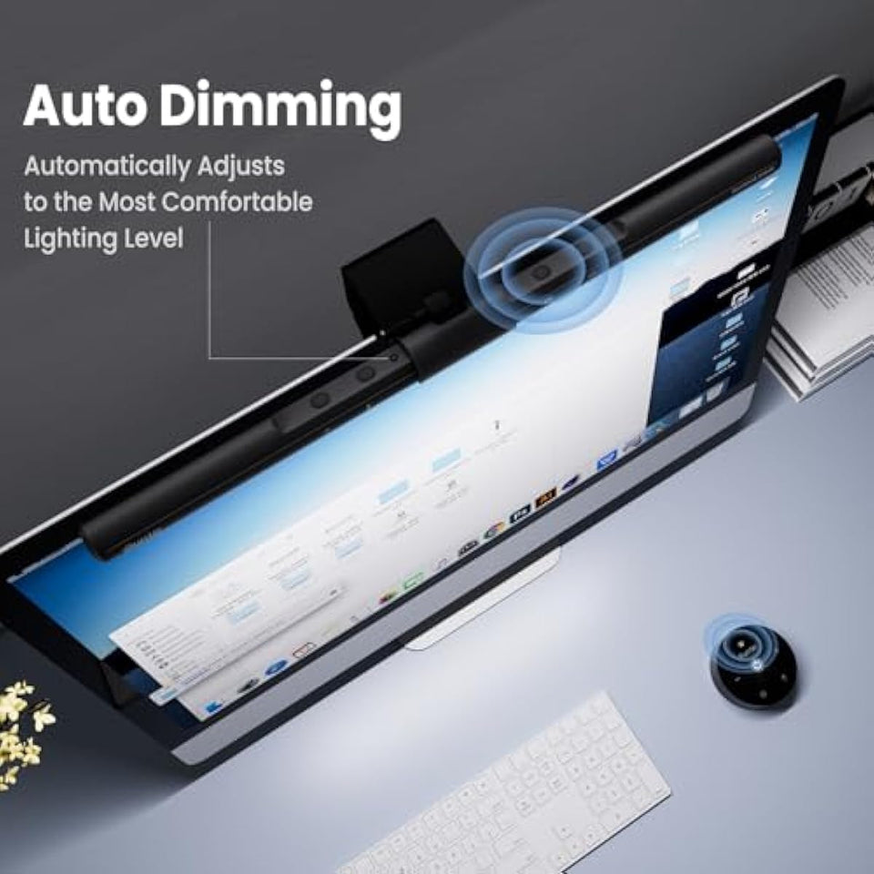 Quntis computer monitor lamp for eye caring with auto-dimming and touch control