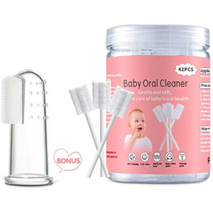 Easicuti baby tongue cleaner 42pcs disposable toothbrush for 0-36 months with free finger toothbrush