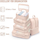 vekens 8-set packing cubes nylon organizer bags for beach vacation cruise ship travel essentials suitcase