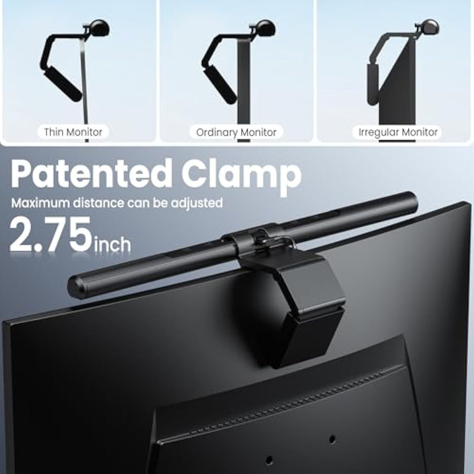 Quntis computer monitor lamp for eye caring with auto-dimming and touch control
