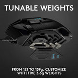 Logitech G502 Hero High Performance Wired Gaming Mouse with Hero 25K Sensor, RGB, Adjustable Weights, 11 Programmable Buttons - Black