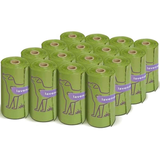 240 Count Lavender Scented 13” x 9” Dog Poop Bags Rolls, Leakproof Strong & Sturdy Waste Bags for Doggie Cat Pet