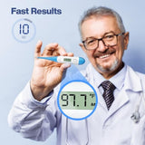 boncare 10 seconds oral thermometer for adults and kids accurate safe rectal thermometer for baby with fever alarm digital thermometer light blue