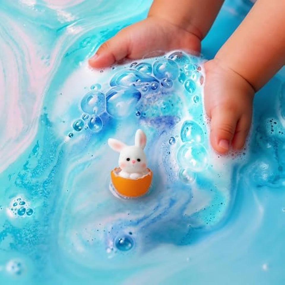 Easter Bath Bombs for Kids with Surprise Toys Inside, 9 PCS Easter Egg Bath Bombs, Easter Basket Stuffers, Bunny Gnome Chick Bubble Bath Fizzies, Egg Hunt Party Favors,Gifts for Boys Girls Age 3-10