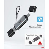 uni high-speed usb c sd card reader, usb 3.0 dual slots, compatible with macbook pro, android galaxy