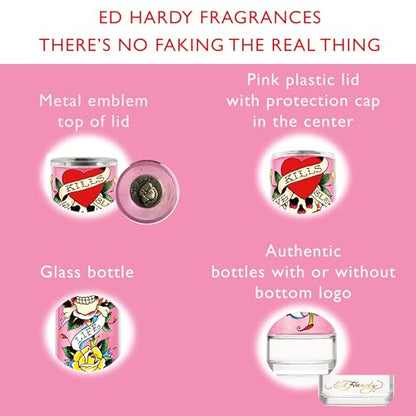 Ed Hardy Perfume for Women, Eau De Parfum Spray with Warm Amber Notes, 3.4 fl oz