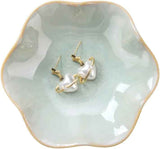 Lotus Leaf Shape Decorative Ring Tray, Small Key Bowl, Ceramic Trinket Tray Jewelry Dish Organizing Necklace Earrings, Home Decoration for Mom Best Friend Sister, Pink.