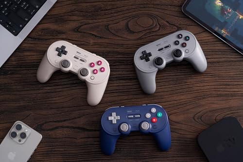 8Bitdo Pro 3 Bluetooth Controller for Switch/Switch 2 with TMR Joysticks, Swappable ABXY Buttons, and Charging Dock