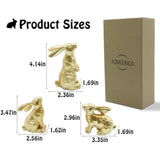 Resin Gold Bunny Decor Rabbit Figurines, Small Easter Bunny Figurine Set of 3, Easter Rabbit Statues for Spring Tabletop Decor