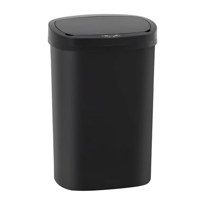 BestOffice | 13 Gallon Trash Can with Lid | Automatic Touchless Garbage Can | Odor Control | Modern Oval Design | Easy to Clean | Plastic | Black | Fits Any Kitchen, Bathroom, Office or Home