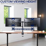 vivo dual monitor desk mount heavy duty fully adjustable steel stand black
