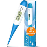 boncare 10 seconds oral thermometer for adults and kids accurate safe rectal thermometer for baby with fever alarm digital thermometer light blue