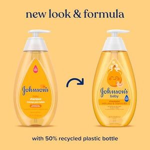 johnson's baby shampoo with aloe vera & vitamin b5, tear free, newborn essentials, 20.3 fl oz