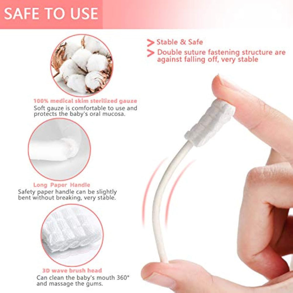 Easicuti baby tongue cleaner 42pcs disposable toothbrush for 0-36 months with free finger toothbrush
