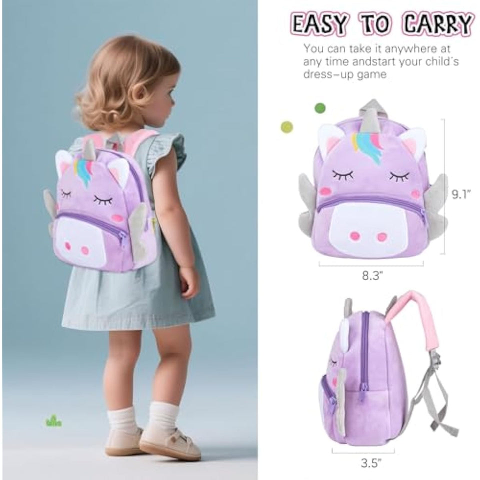 10 Pcs Reborn Baby Doll Diaper Bag Care and Feeding Set for 17-24 inches Reborn Dolls Newborn Baby Accessories with Unicorn Backpack Diapers Pacifier Bottle Comb