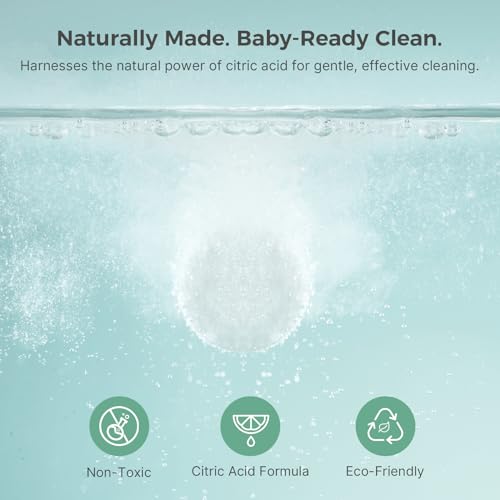 Momcozy Official Descaling Tablets, Compatible KleanPal Pro Baby Bottle Washer, Descaler for Milk & Limescale Removal, 30 Count