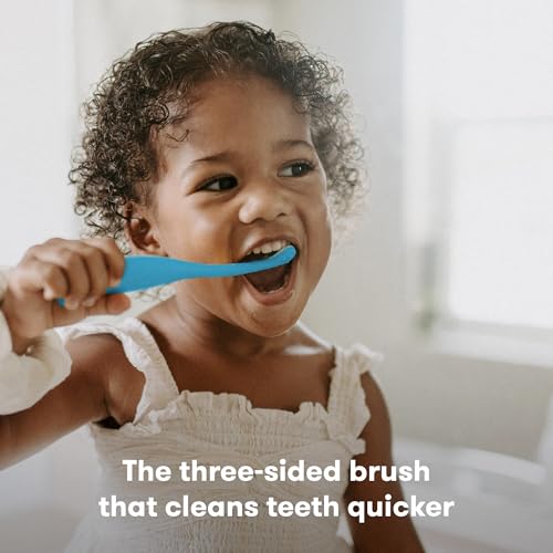 Frida Baby triple-angle toothhugger training toddler toothbrush blue 2 years and up for kids
