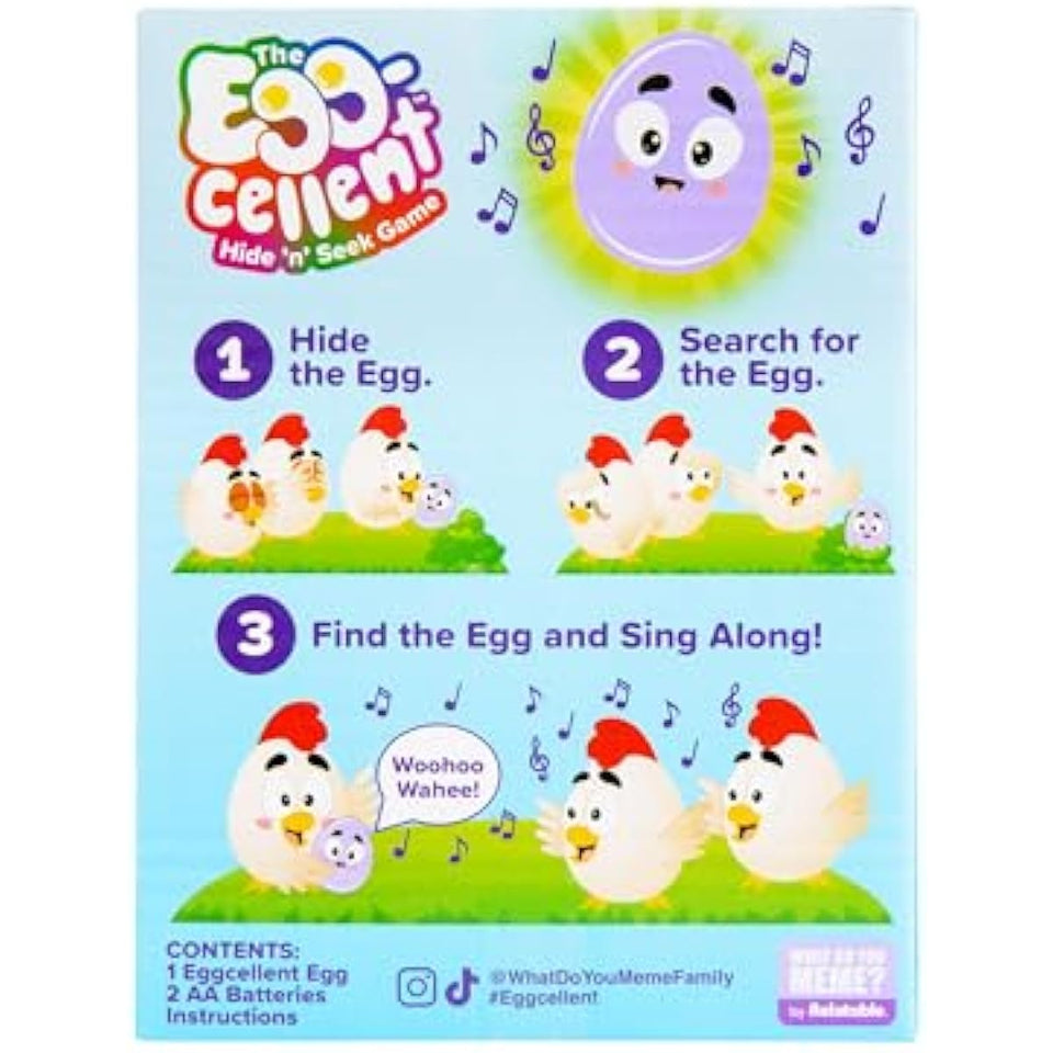 Relatable Eggcellent Hide & Seek Game, Toddler Toy, Ages 3+, Includes Light-Up Egg Toy That Sings and Talks