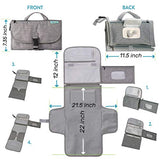 Kopi Baby Portable Diaper Changing Pad - Grey, Classic, 7.35 x 11.5 inches, Foldable, Infant Travel Station Kit, Newborn Gift