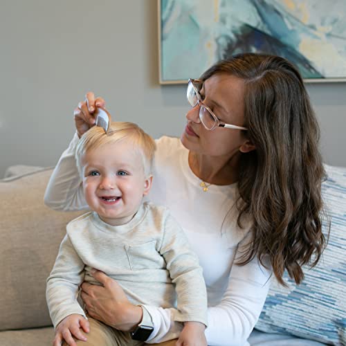 Dr. Brown's Soft and Safe Baby Brush + Comb for gentle hair care and cradle cap prevention, soft bristles, durable wood