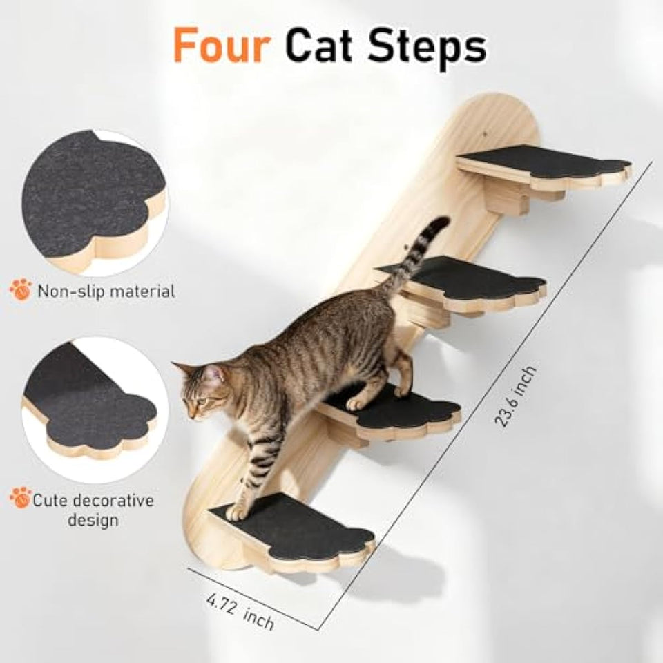 xiaz cat wall hammock mounted bed with 4 climbing steps for indoor cats up to 30lbs