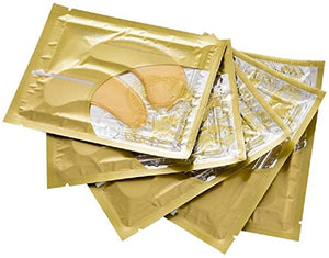 10 pairs collagen crystal eye mask, 10 pcs collagen crystal lip mask, anti-aging, gold, set