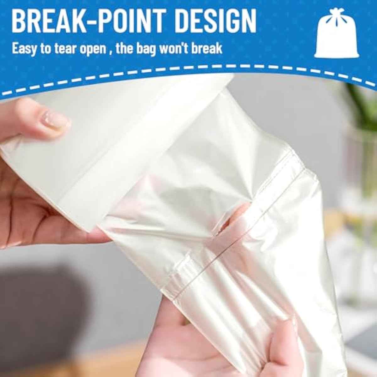 Small Trash Bags 4 Gallon, 100 Count Small Garbage Bag Bathroom White Mini Trash Bag Trash Can Liners Unscented Small Garbage Bags for Bathroom Can
