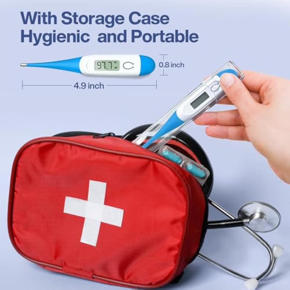 boncare 10 seconds oral thermometer for adults and kids accurate safe rectal thermometer for baby with fever alarm digital thermometer light blue