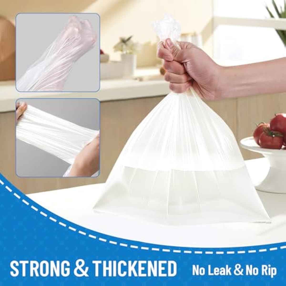 Small Trash Bags 4 Gallon, 100 Count Small Garbage Bag Bathroom White Mini Trash Bag Trash Can Liners Unscented Small Garbage Bags for Bathroom Can