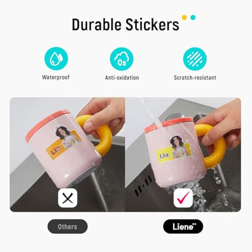 Liene Sticker Paper & Cartridge (Enhanced Adhesion Version) - Includes 2 Ink Cartridge Refills & 72 Sheets of 4x7" Printable Sticker Paper, Dye Sublimation, Compatible Only with Liene PixCut S1