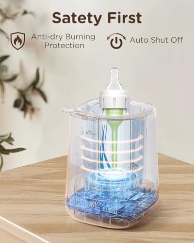 Bear Baby Bottle Warmer, Milk Warmer Breastmilk Bag Formula Fast Warming for New Born Baby Bottles, with Time Temp Control Automatic Shut Off at Home Use