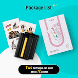Liene Sticker Paper & Cartridge (Enhanced Adhesion Version) - Includes 2 Ink Cartridge Refills & 72 Sheets of 4x7" Printable Sticker Paper, Dye Sublimation, Compatible Only with Liene PixCut S1