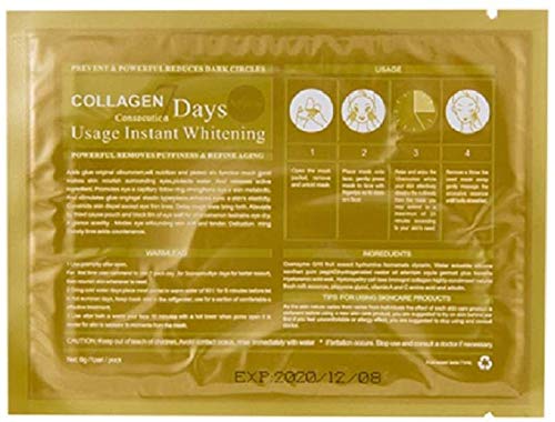 10 pairs collagen crystal eye mask, 10 pcs collagen crystal lip mask, anti-aging, gold, set